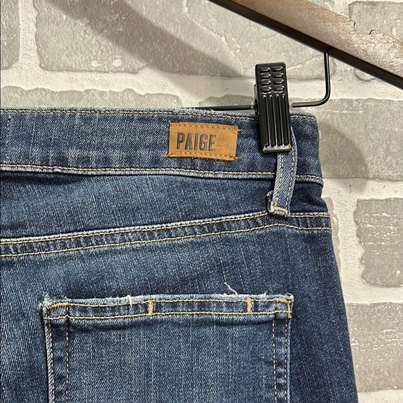 PAIGE Jacqueline Straight Leg Blue Jeans Distressed Womens Size 26 - Picture 6 of 12